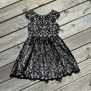 Mia & Mimi Kids Girl Party Dress with Black over pink overlay size M